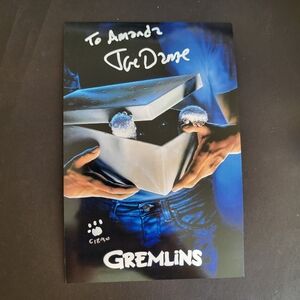 Joe Dante Gremlins Explorers Hand Signed 4x6 Autograph